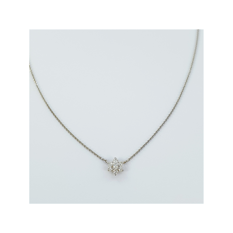 Collier diamant or 18 carats