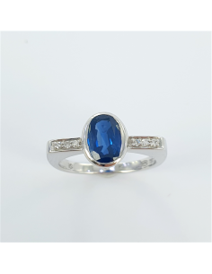 Bague saphir diamants or 18... 2