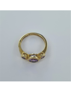 Bague améthystes 9 carats 2